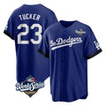 Pouc LA.Dodgers #23 Kyle Tucker Player Royal World Series City Connect Home Game Stitched Jerseys