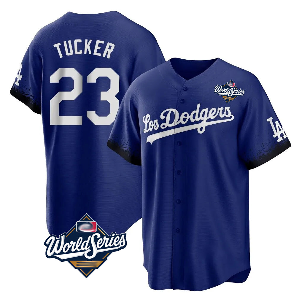 Pouc LA.Dodgers #23 Kyle Tucker Player Royal World Series City Connect Home Game Stitched Jerseys