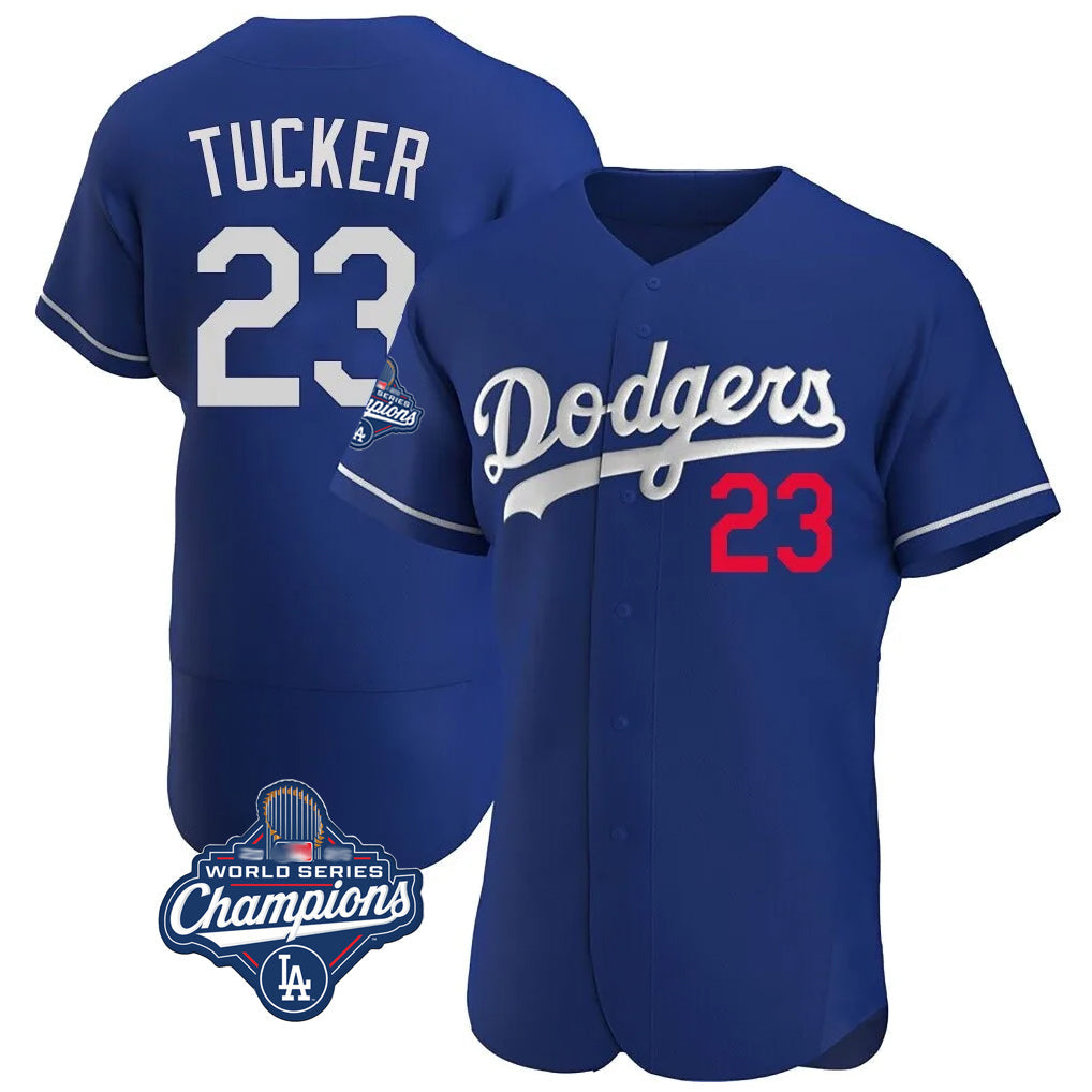 Pouc LA.Dodgers #23 Kyle Tucker Player Royal World Series Meet Limited Elite Home Stitched Jerseys