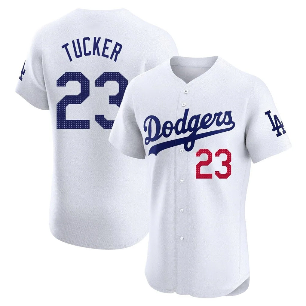 Pouc LA.Dodgers #23 Kyle Tucker Player White Limited Elite Home Stitched Jerseys