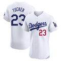 Pouc LA.Dodgers #23 Kyle Tucker Player White Limited Elite Home Stitched Jerseys