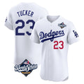 Pouc LA.Dodgers #23 Kyle Tucker Player White World Series Limited Elite Home Stitched Jerseys