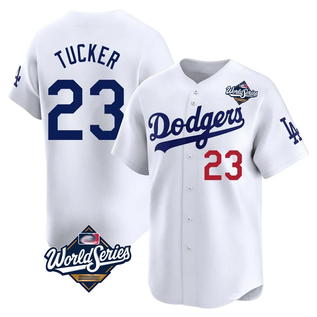 Pouc LA.Dodgers #23 Kyle Tucker Player White World Series Limited Home Stitched Jerseys