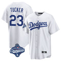 Pouc LA.Dodgers #23 Kyle Tucker Player White World Series Meet Game Home Stitched Jerseys