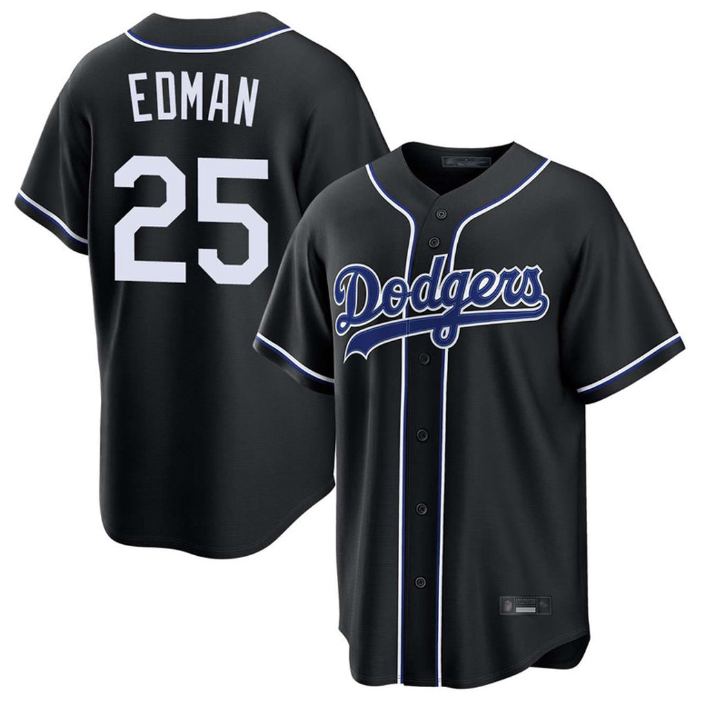 Pouc LA.Dodgers #25 Tommy Edman Player Black Carbon Limited Home Stitched Jerseys