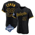 Pouc LA.Dodgers #25 Tommy Edman Player Black World Series Meet Snake Skin City Limited Elite Home Stitched Jerseys