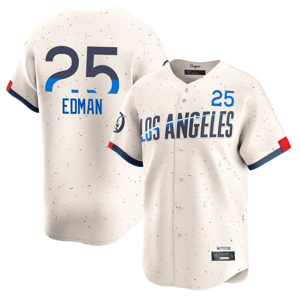 Pouc LA.Dodgers #25 Tommy Edman Player Cream City Connect Limited Home Stitched Jerseys