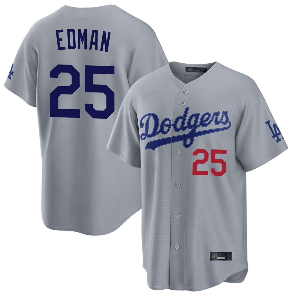 Pouc LA.Dodgers #25 Tommy Edman Player Gray Game Limited Home Stitched Jerseys