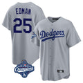 Pouc LA.Dodgers #25 Tommy Edman Player Gray World Series Meet Game Stitched Jerseys