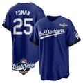 Pouc LA.Dodgers #25 Tommy Edman Player Royal World Series City Connect Home Game Stitched Jerseys