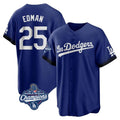 Pouc LA.Dodgers #25 Tommy Edman Player Royal World Series Meet City Connect Home Game Stitched Jerseys