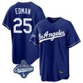 Pouc LA.Dodgers #25 Tommy Edman Player Royal World Series Meet Game Stitched Jerseys