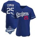 Pouc LA.Dodgers #25 Tommy Edman Player Royal World Series Meet Limited Elite Home Stitched Jerseys