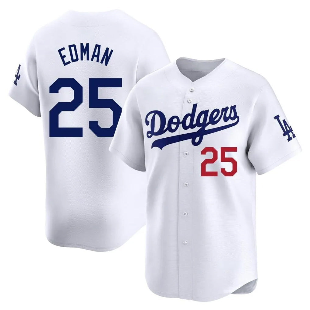 Pouc LA.Dodgers #25 Tommy Edman Player White Limited Home Stitched Jerseys