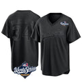 Pouc LA.Dodgers #34 Fernando Valenzuela Player Black World Series Pitch Fashion T-shirt Stitched Jerseys