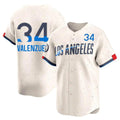 Pouc LA.Dodgers #34 Fernando Valenzuela Player Cream City Connect Limited Home Stitched Jerseys