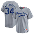 Pouc LA.Dodgers #34 Fernando Valenzuela Player Gray Game Limited Home Stitched Jerseys