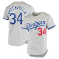 Pouc LA.Dodgers #34 Fernando Valenzuela Player Gray Throwback 1981 Stitched Jerseys