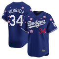 Pouc LA.Dodgers #34 Fernando Valenzuela Player Royal Tokyo Series Vapor Premier Limited Stitched Jerseys