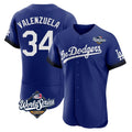 Pouc LA.Dodgers #34 Fernando Valenzuela Player Royal World Series City Connect Elite Home Stitched Jerseys