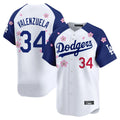 Pouc LA.Dodgers #34 Fernando Valenzuela Player White-Royal Tokyo Series Vapor Premier Limited Stitched Jerseys