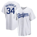 Pouc LA.Dodgers #34 Fernando Valenzuela Player White Game Home Stitched Jerseys