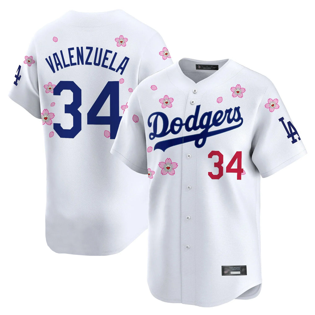 Pouc LA.Dodgers #34 Fernando Valenzuela Player White Tokyo Series Vapor Premier Limited Stitched Jerseys