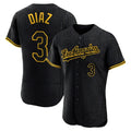 Pouc LA.Dodgers #3 Edwin D¡§aaz Player Black Snake Skin City Limited Elite Home Stitched Jerseys