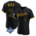 Pouc LA.Dodgers #3 Edwin D¡§aaz Player Black World Series Meet Snake Skin City Limited Elite Home Stitched Jerseys