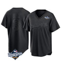 Pouc LA.Dodgers #3 Edwin D¡§aaz Player Black World Series Pitch Fashion T-shirt Stitched Jerseys
