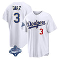 Pouc LA.Dodgers #3 Edwin D¡§aaz Player Gold White World Series Meet 2026 Collection Stadium Limited Stitched Jerseys