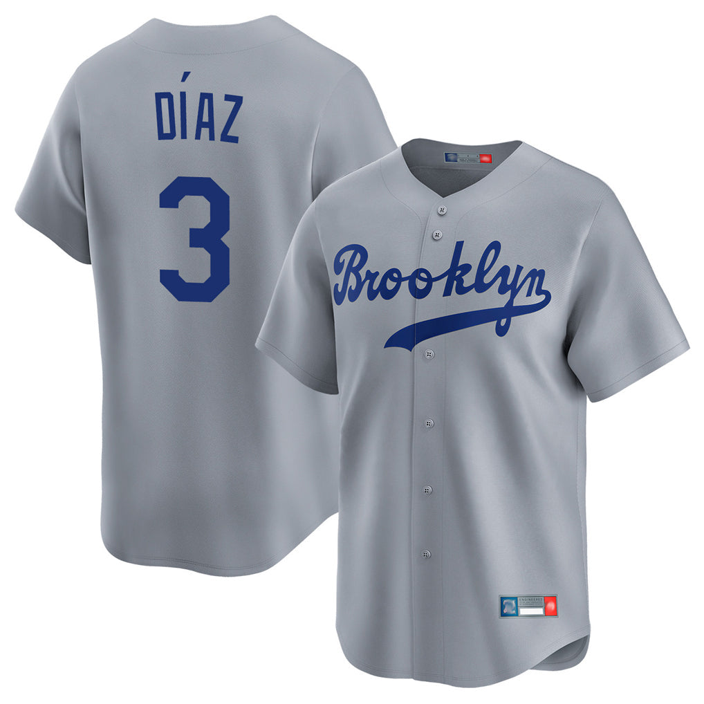Pouc LA.Dodgers #3 Edwin D¡§aaz Player Gray Game Limited Home Stitched Jerseys