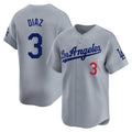 Pouc LA.Dodgers #3 Edwin D¡§aaz Player Gray Limited Home Stitched Jerseys