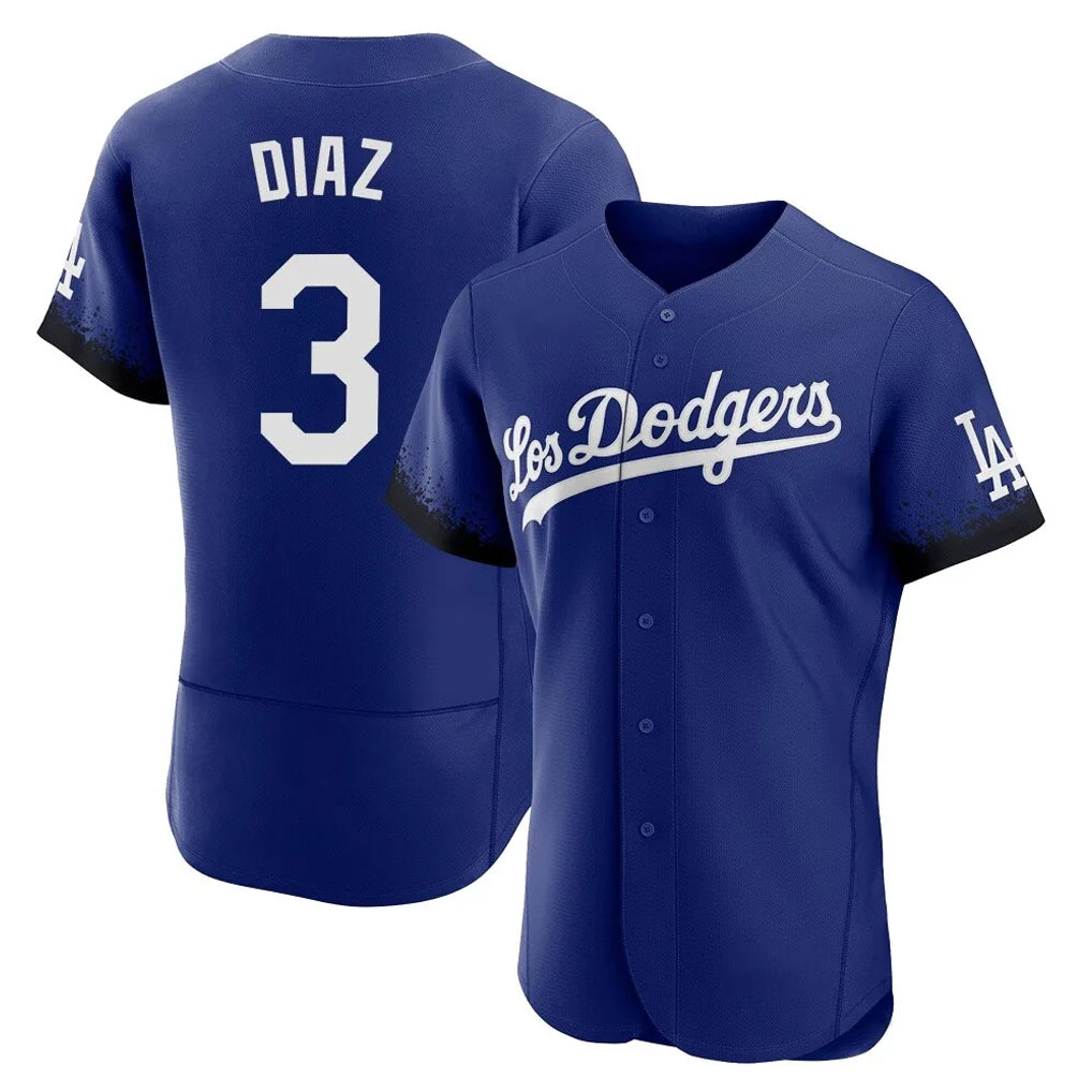 Pouc LA.Dodgers #3 Edwin D¡§aaz Player Royal City Connect Elite Home Stitched Jerseys