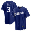 Pouc LA.Dodgers #3 Edwin D¡§aaz Player Royal Game Stitched Jerseys