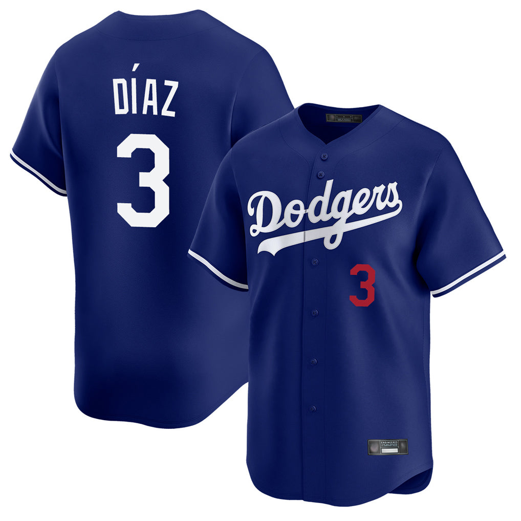 Pouc LA.Dodgers #3 Edwin D¡§aaz Player Royal Limited Home Stitched Jerseys