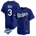 Pouc LA.Dodgers #3 Edwin D¡§aaz Player Royal World Series Meet Limited Home Stitched Jerseys