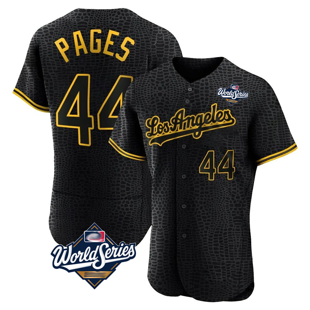 Pouc LA.Dodgers #44 Andy Pages Player Black World Series Snake Skin City Limited Elite Home Stitched Jerseys