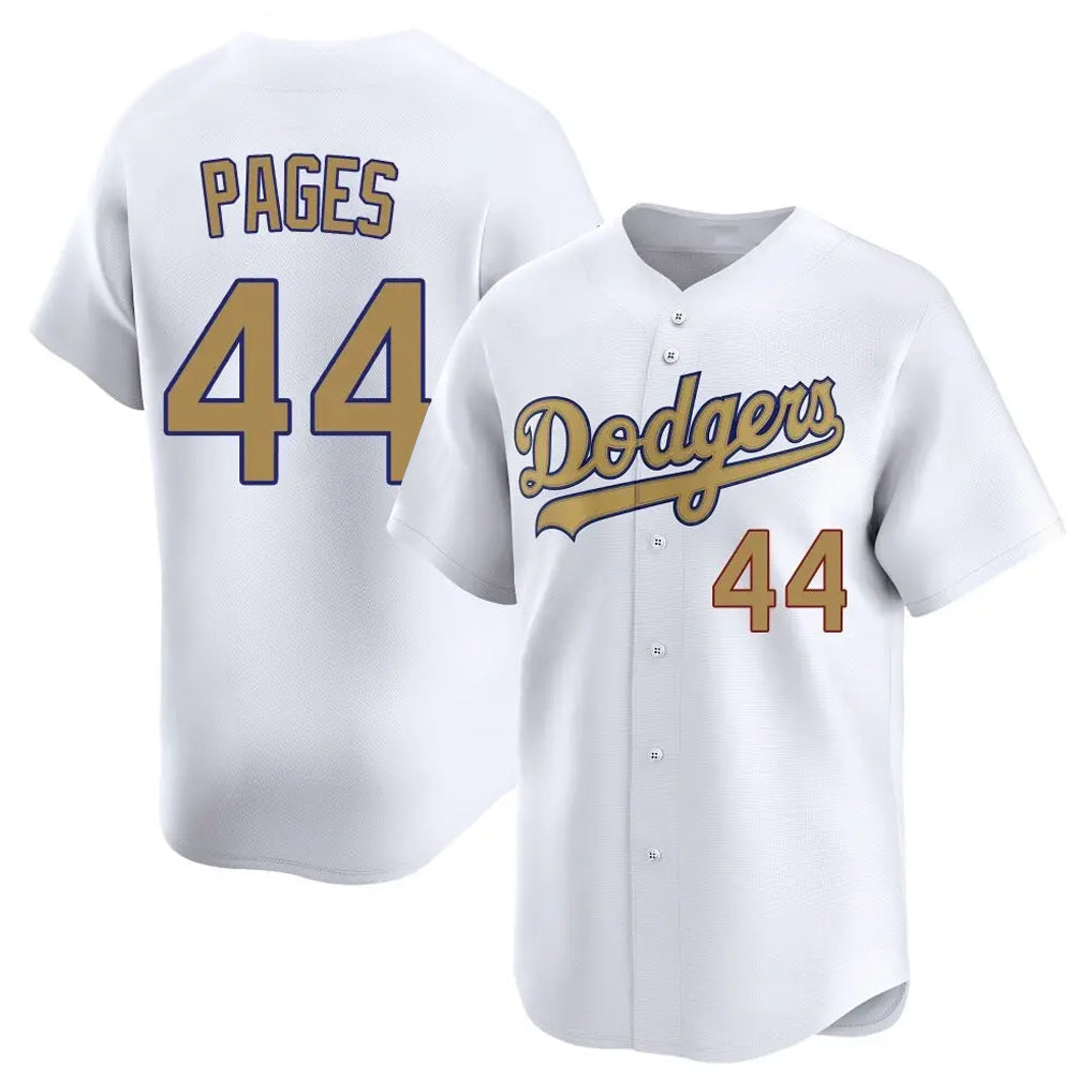 Pouc LA.Dodgers #44 Andy Pages Player Gold Collection Limited Home Stitched Jerseys