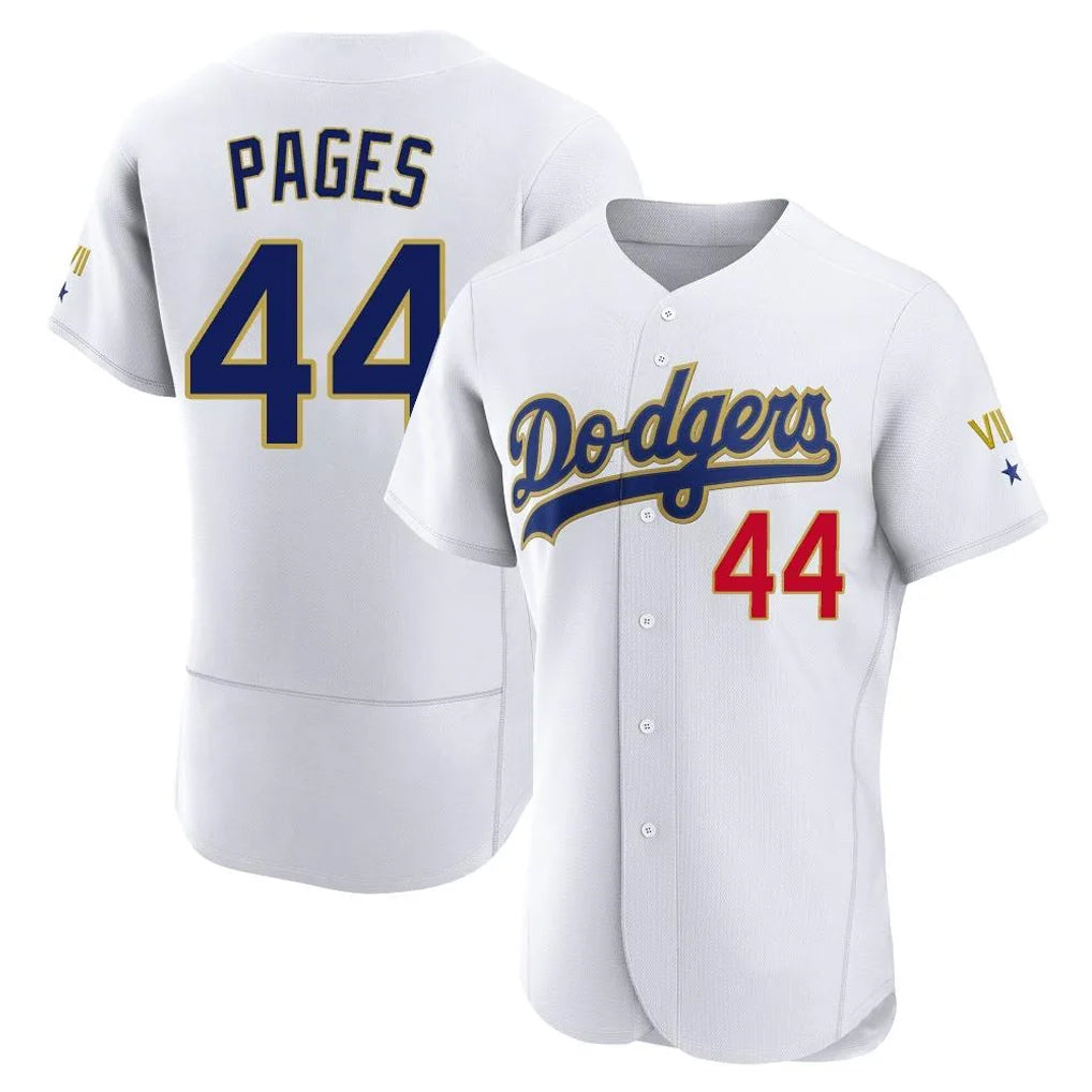 Pouc LA.Dodgers #44 Andy Pages Player Gold White 2026 Collection Stadium Limited Elite Stitched Jerseys