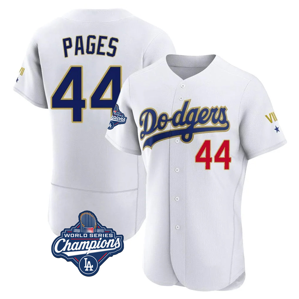Pouc LA.Dodgers #44 Andy Pages Player Gold White World Series Meet 2026 Collection Stadium Limited Elite Stitched Jerseys