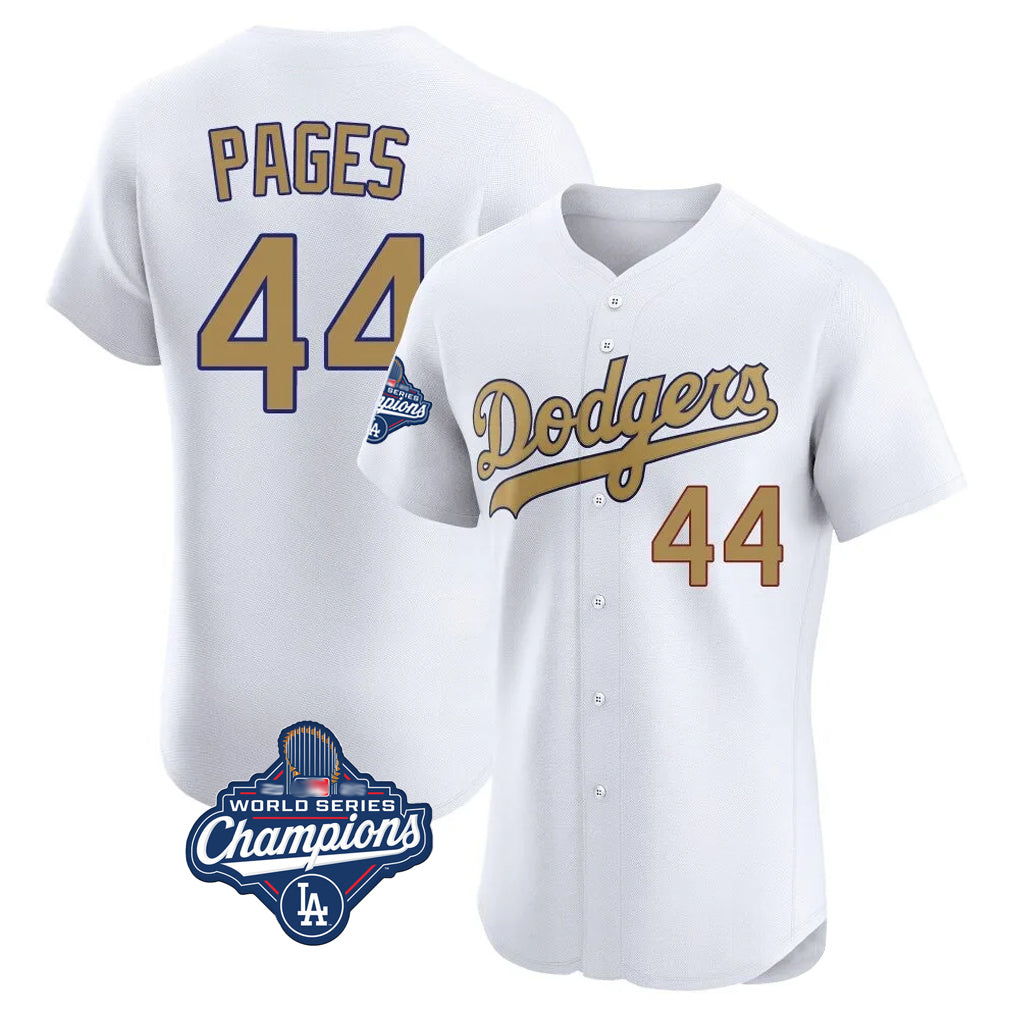 Pouc LA.Dodgers #44 Andy Pages Player Gold World Series Meet Limited Elite Home Stitched Jerseys