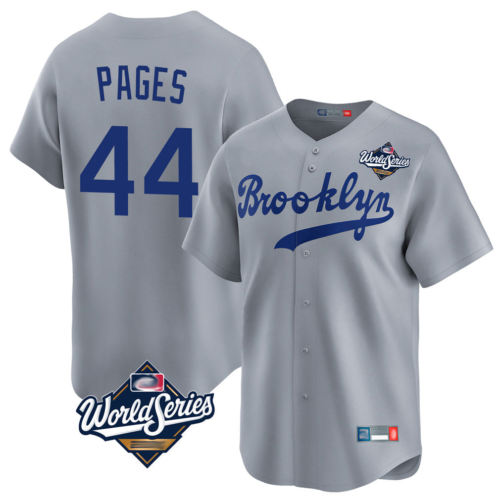 Pouc LA.Dodgers #44 Andy Pages Player Gray World Series Game Limited Home Stitched Jerseys