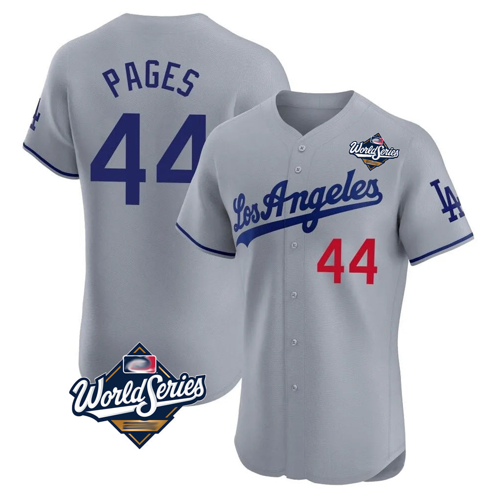 Pouc LA.Dodgers #44 Andy Pages Player Gray World Series Limited Elite Home Stitched Jerseys
