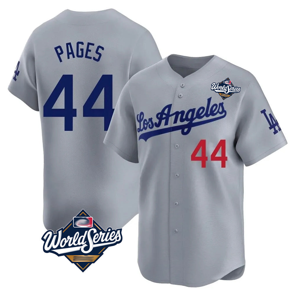 Pouc LA.Dodgers #44 Andy Pages Player Gray World Series Limited Home Stitched Jerseys