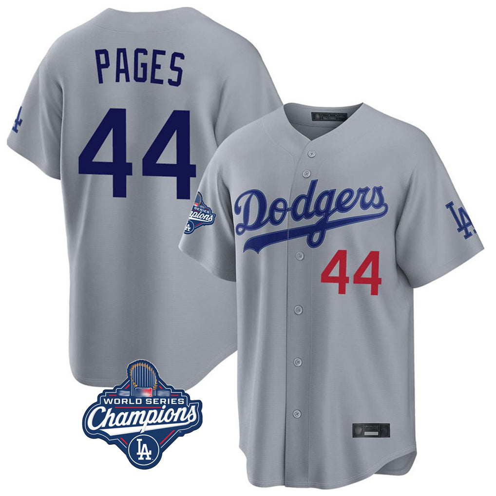 Pouc LA.Dodgers #44 Andy Pages Player Gray World Series Meet Game Home Stitched Jerseys