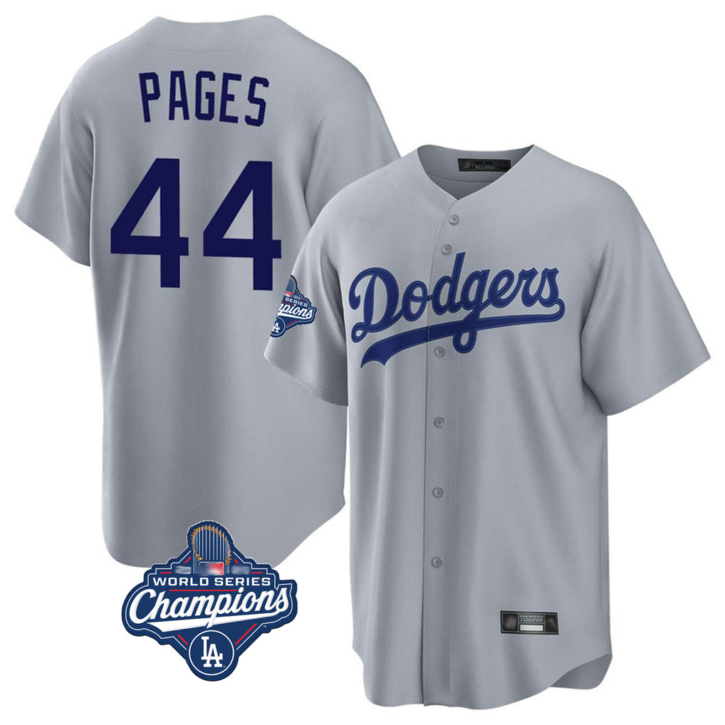 Pouc LA.Dodgers #44 Andy Pages Player Gray World Series Meet Game Stitched Jerseys