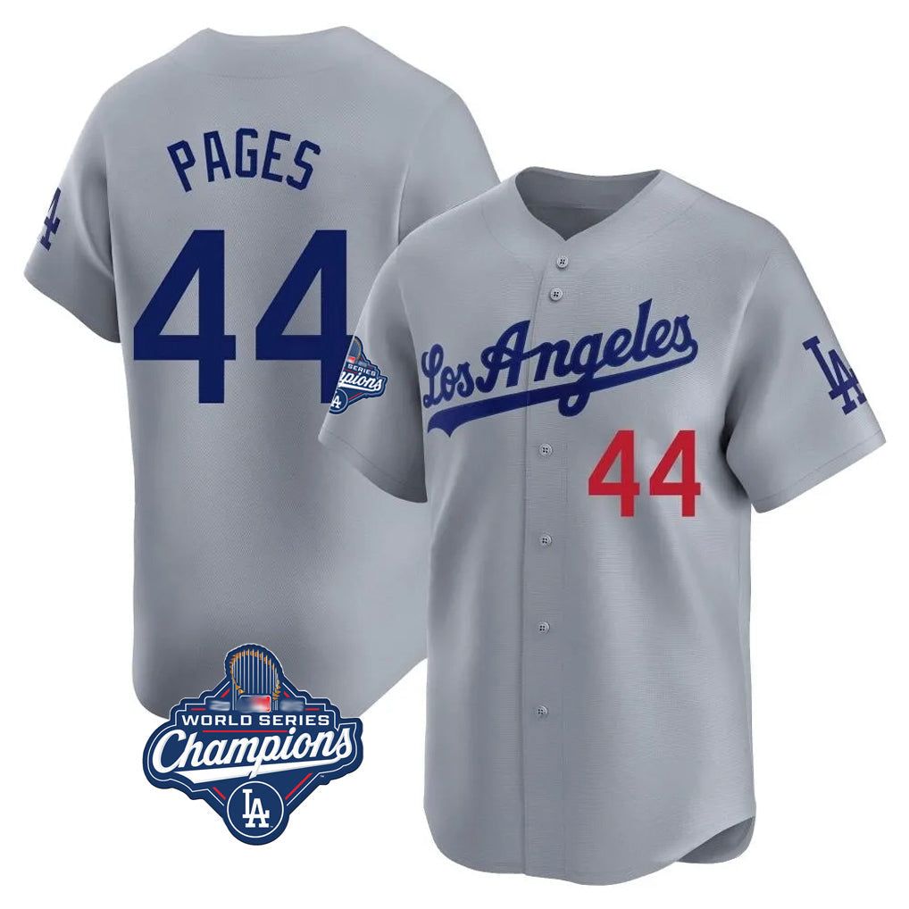 Pouc LA.Dodgers #44 Andy Pages Player Gray World Series Meet Limited Home Stitched Jerseys