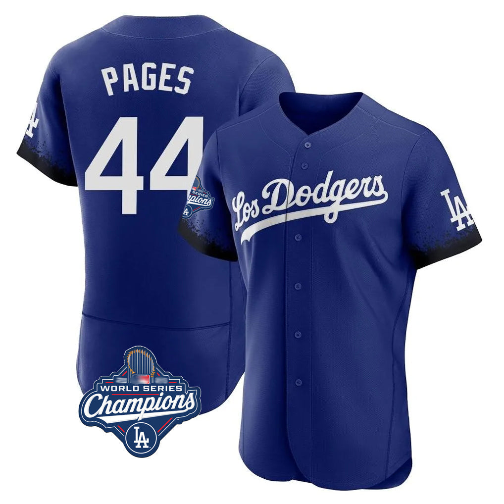 Pouc LA.Dodgers #44 Andy Pages Player Royal World Series Meet City Connect Elite Home Stitched Jerseys