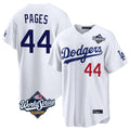 Pouc LA.Dodgers #44 Andy Pages Player White World Series Home Game Stitched Jerseys